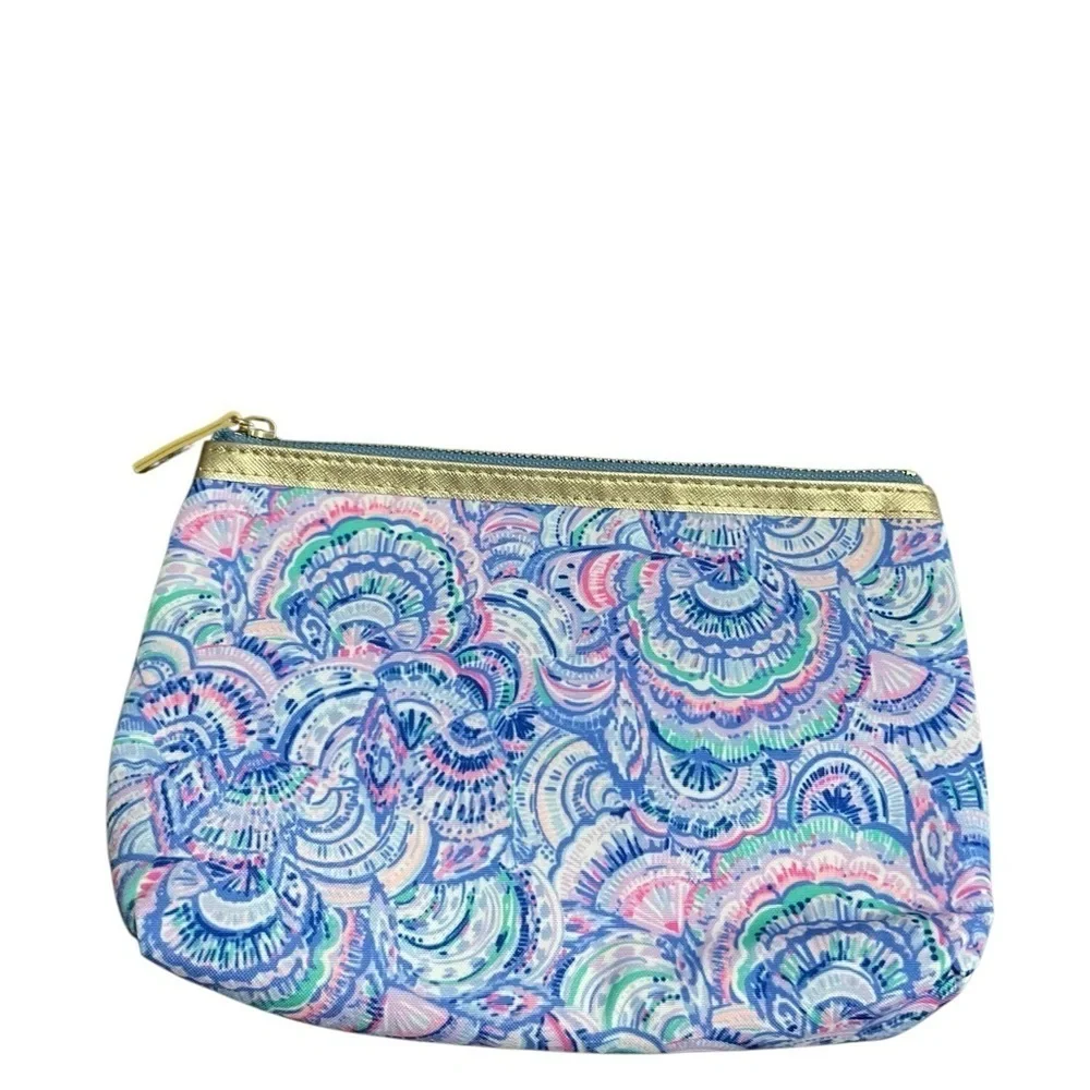 Lilly Pulitzer Blue and Pink Paisley Cosmetic Case